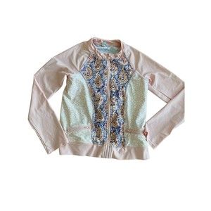 Girls Cabana Life Size‎ 12 Multicolor Full Zip Rash guard Sun Protection